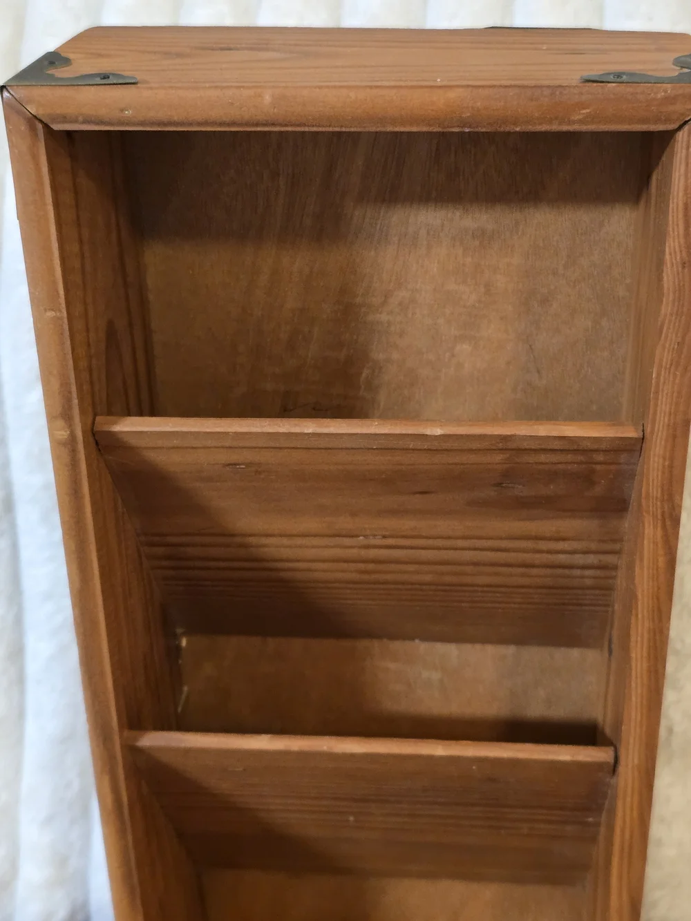 Vintage Rustic Wood Wall Mail Organizer & Key Holder - 3 Tier Letter Sorter